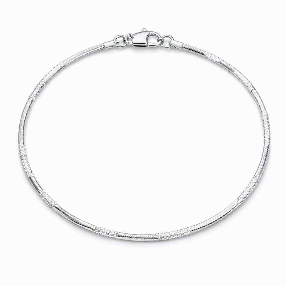 Sterling Silver Textured Snake Chain Bracelet